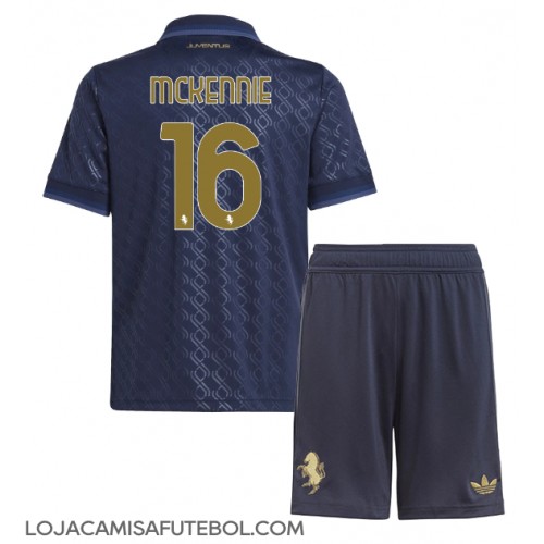 Camisa de Futebol Juventus Weston McKennie #16 Equipamento Alternativo Infantil 2024-25 Manga Curta (+ Calças curtas)